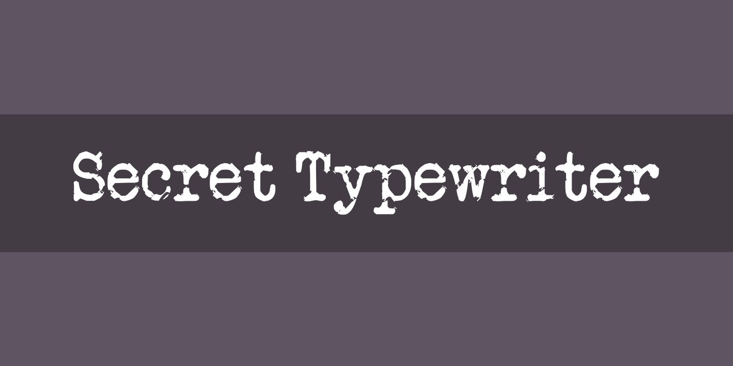 Secret Typewriter Font preview